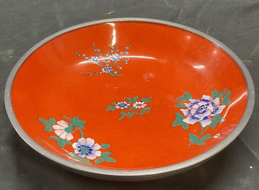 Japanese Porcelain Pewter Dish