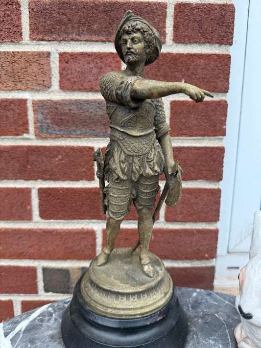 Dramatic Vintage Warrior Figurine
