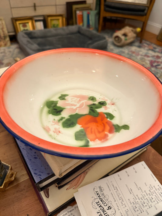 Floral Enamelware Bowl