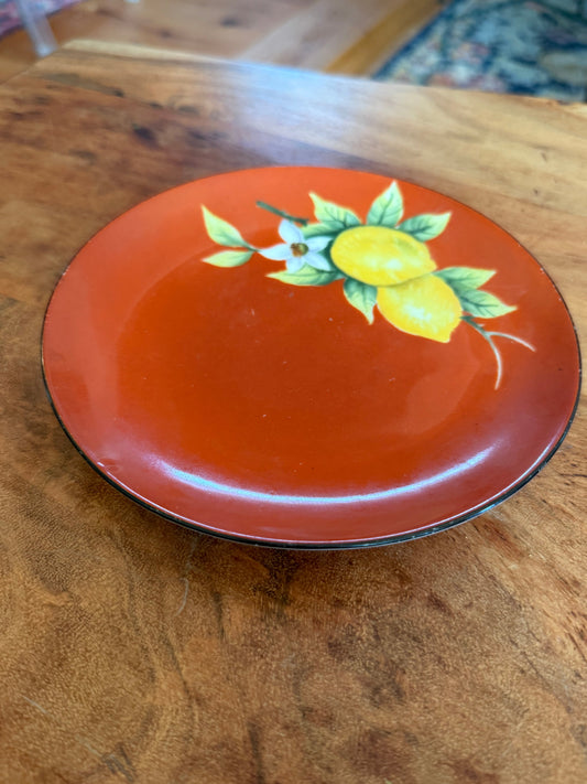 Noritake Red Plate w/Lemons