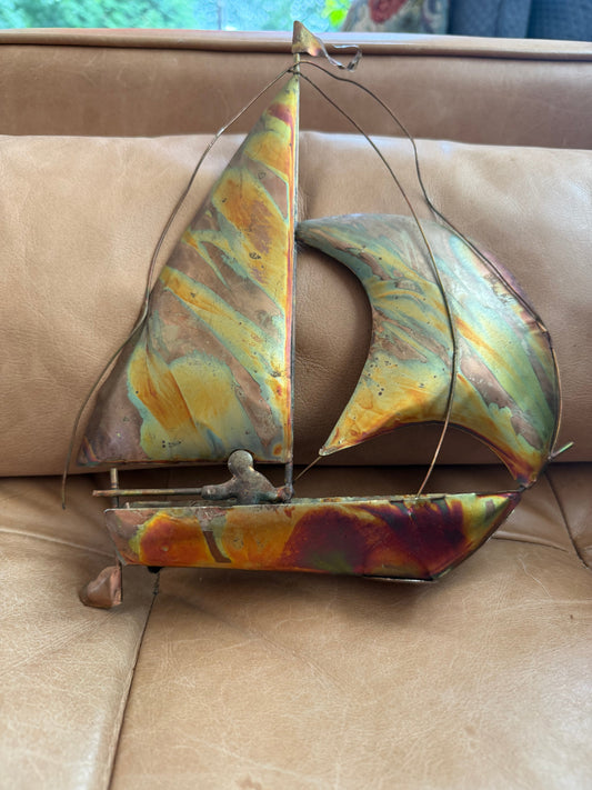 Brass Sailboat Wall Art