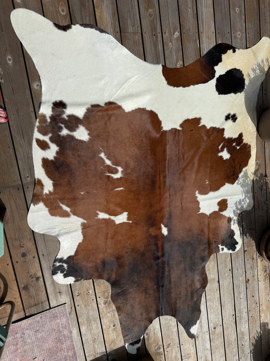 Cowhide Rug - Large Brown, White