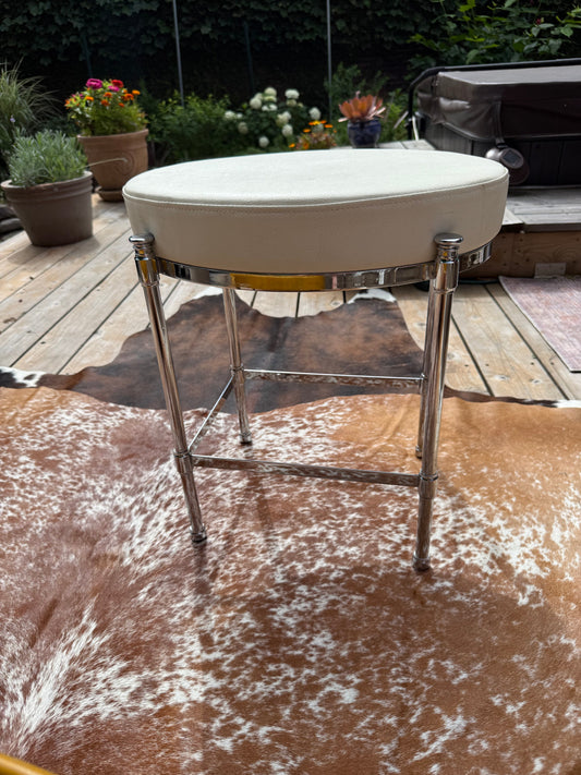 White Leather Stool