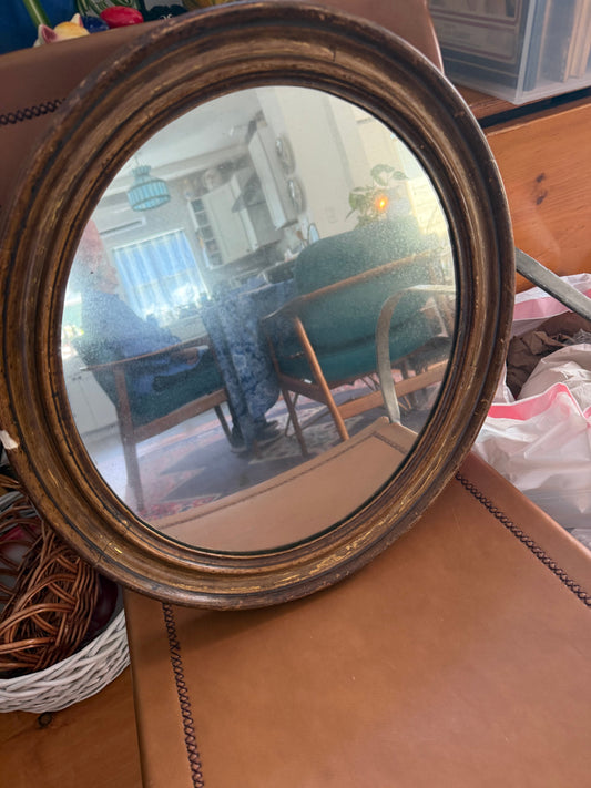 Gold Oval Mirror