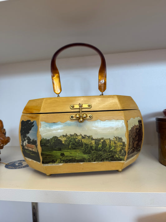 Wooden Travel Scenes Purse
