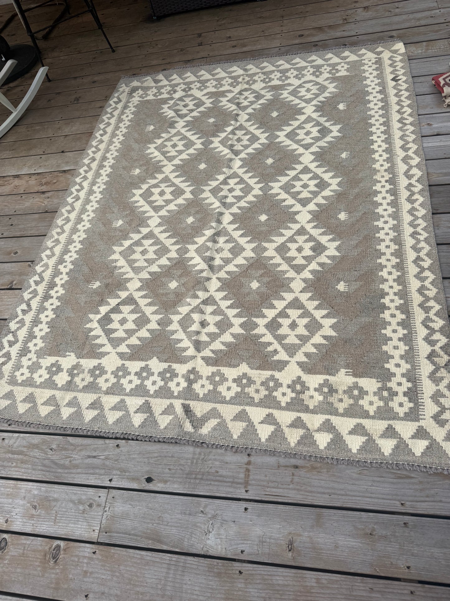 Handwoven Kilim Rug 7’ 4” by 5'2"