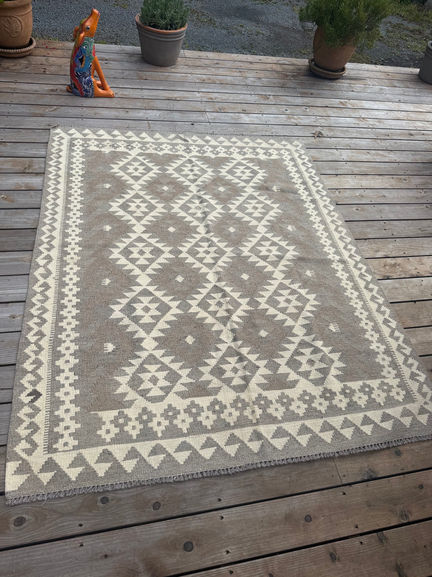 Handwoven Kilim Rug 7’ 4” by 5'2"