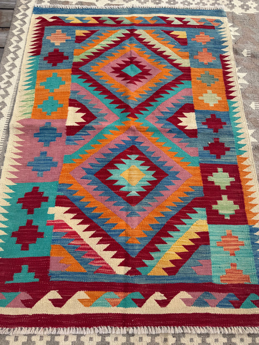 Handwoven Kilim Rug 5' by 3.5'