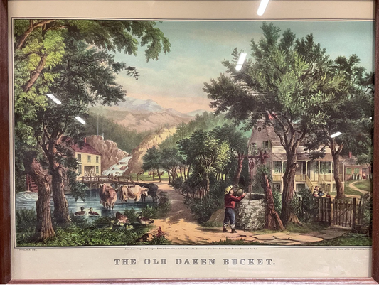 Framed Currier & Ives Life in the Country Litho