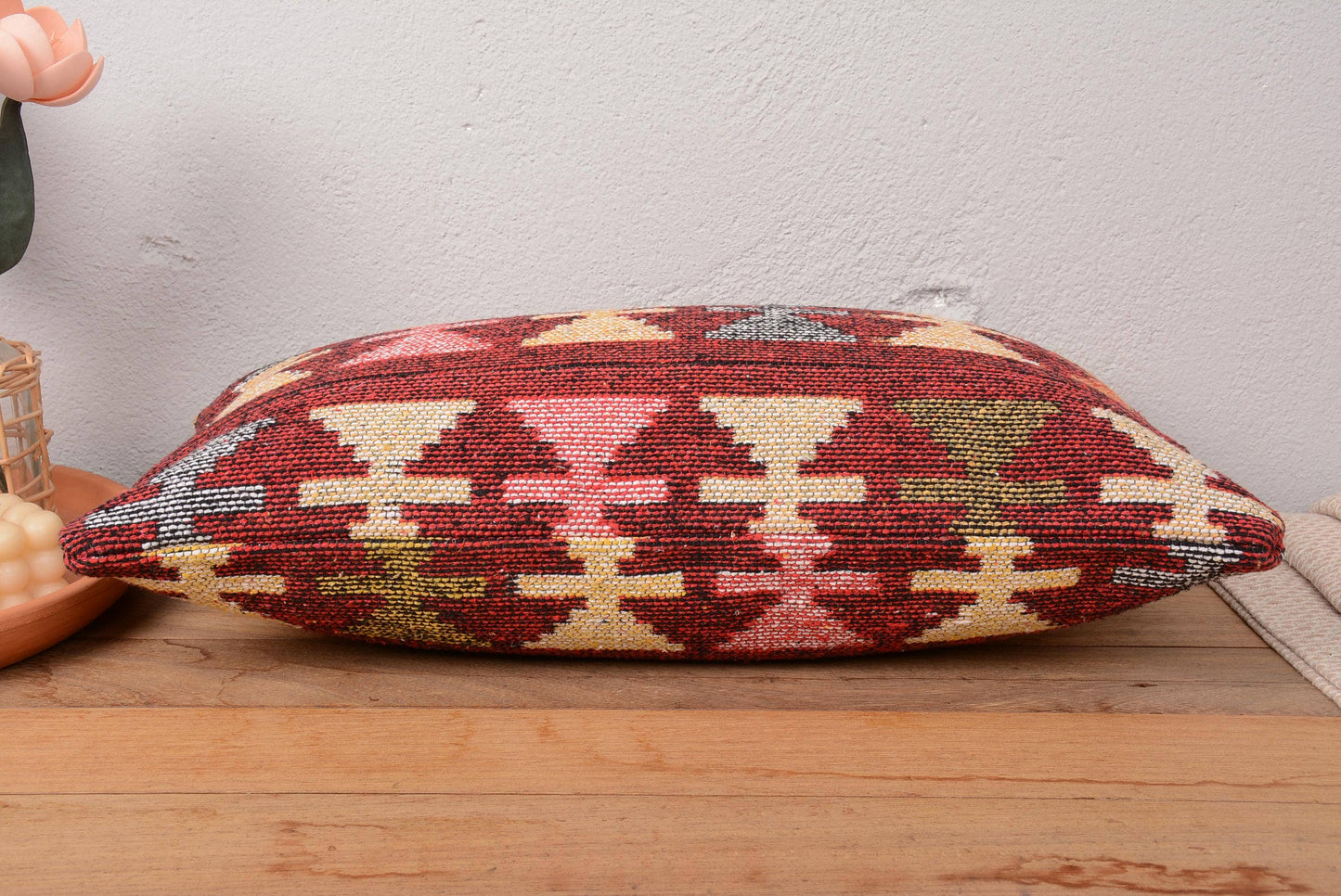 Handmade Kilim Cushion Sham for Sofa 12x24 Beige