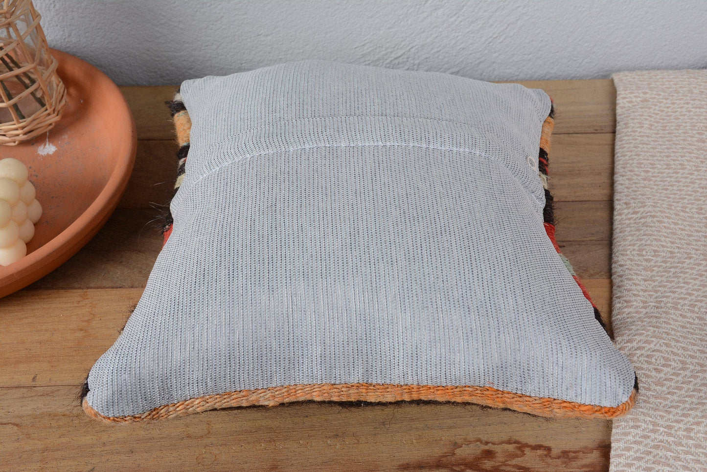 Ethnic Striped Kilim Throw Pillow 12x12 Vintage