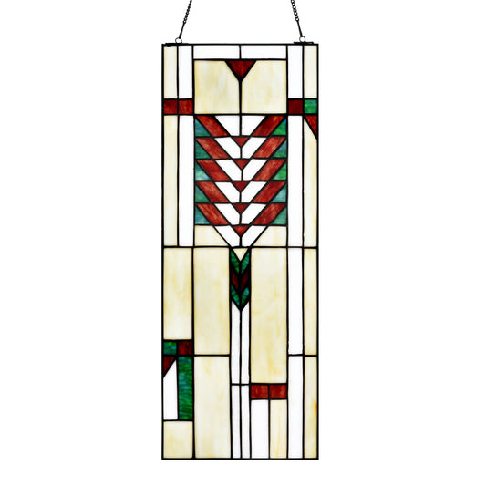 23.4"H Declan Ivory Stained Glass Window Panel