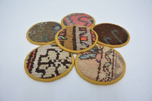 Oriental Tribal Antique Rug Glass Coaster Set