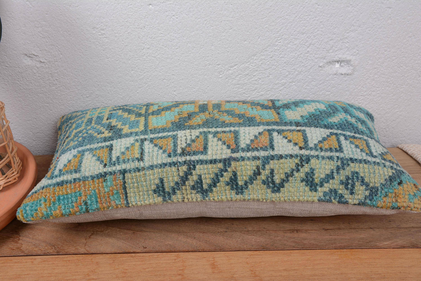 Ethnical Vintage Kilim Throw Pillow Handmade 10x20