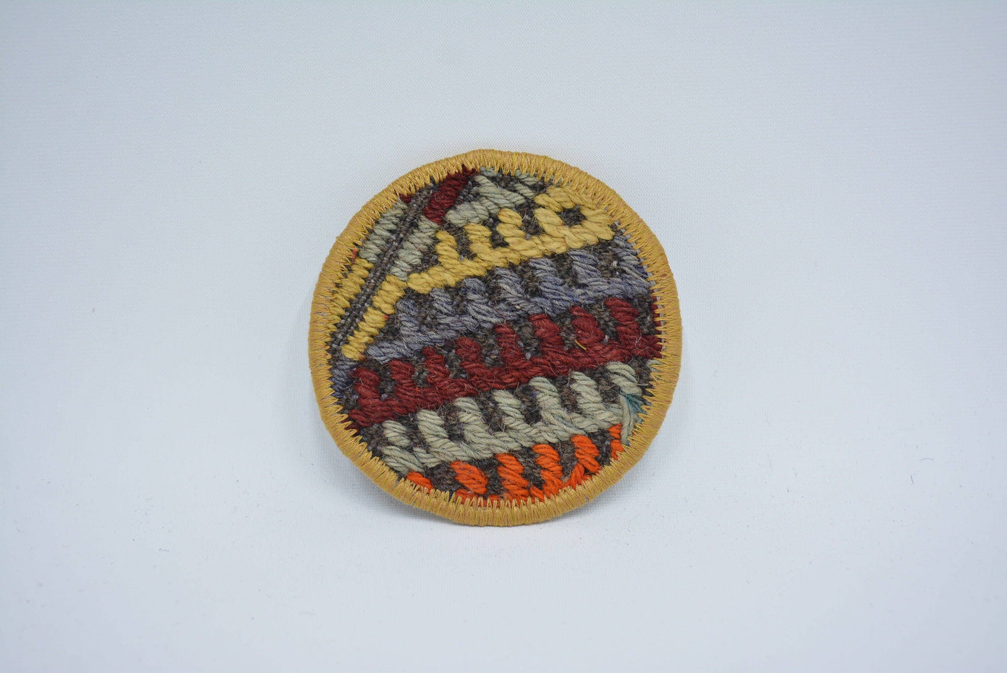 Round Vintage Tribal Rug Coaster Set, Non Slip, Washable