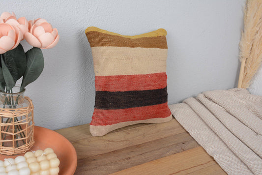 Vintage Kilim Boho Stripe Pillow Sham Cover 12x12